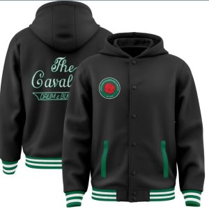 Cavalier Alumni Wool Quilted Liner Full-Snap Letterman Hoodie Jacket